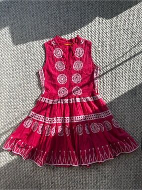 Oliphant Fuscha Sleeveless Embroidered Fit-and-Flare Dress